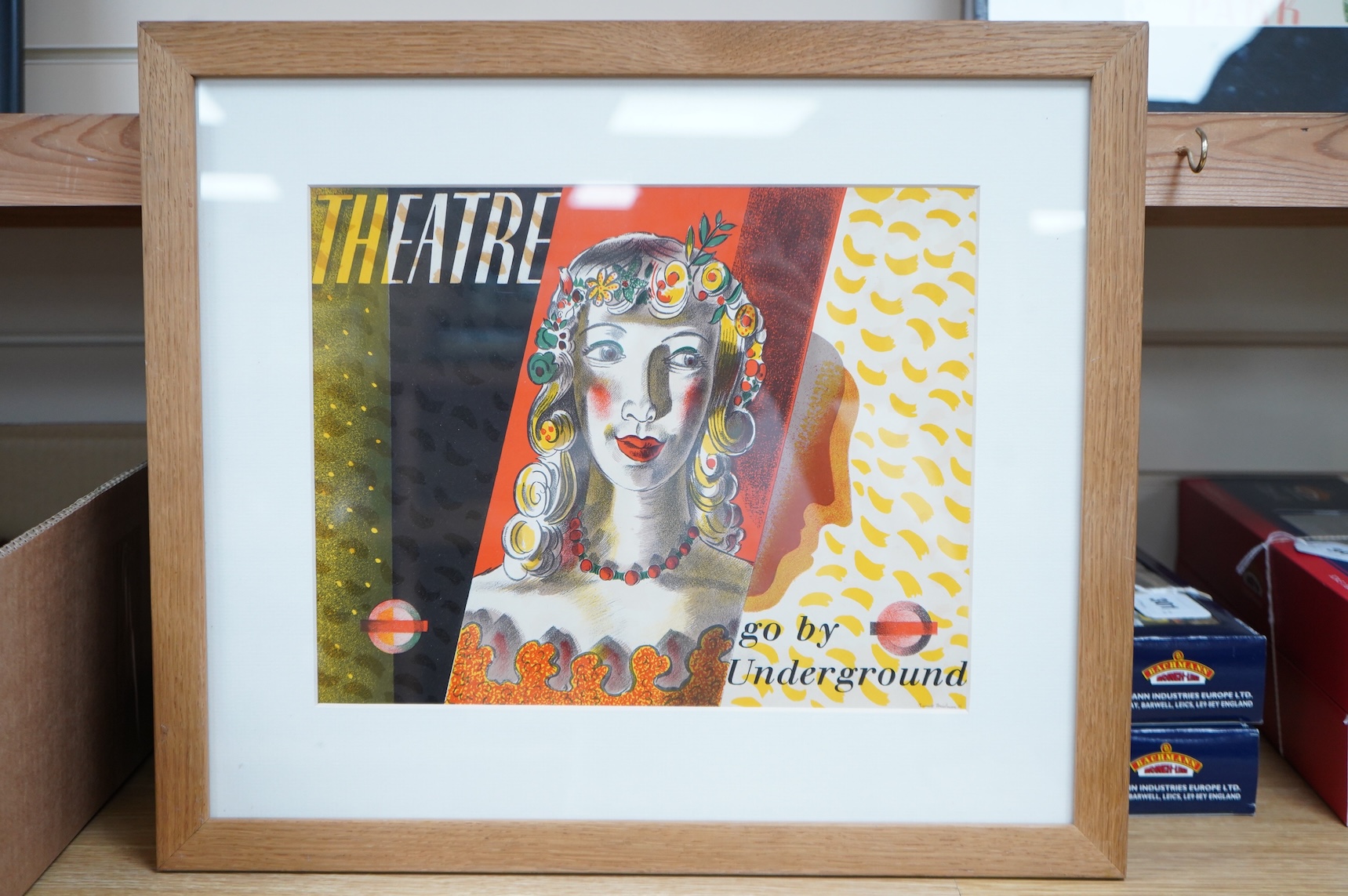After Barnett Freedman (1901-1958), London Transport theatre poster, 'Go by Underground', originally printed by the Curwen Press in 1936, colour lithograph, 25 x 32cm